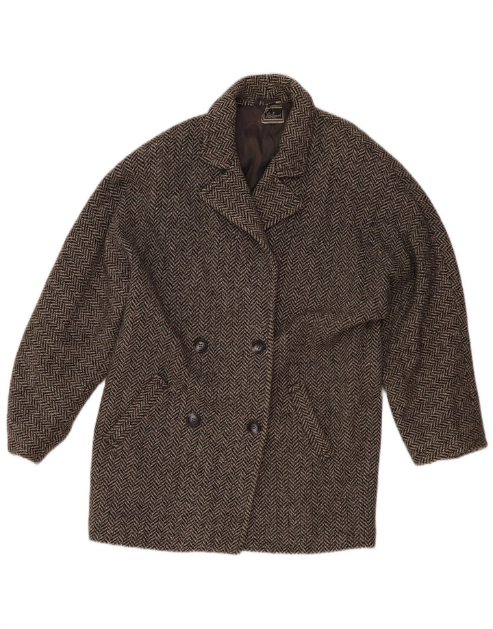 Luisa Spagnoli Blazer feminino UK 12 espinha de peixe cinza médio