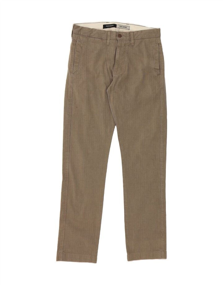 DOCKERS Mens Slim Tapered Chino Trousers W31 L32 Brown Cotton Vintage Dockers and Second-Hand Dockers from Messina Hembry 