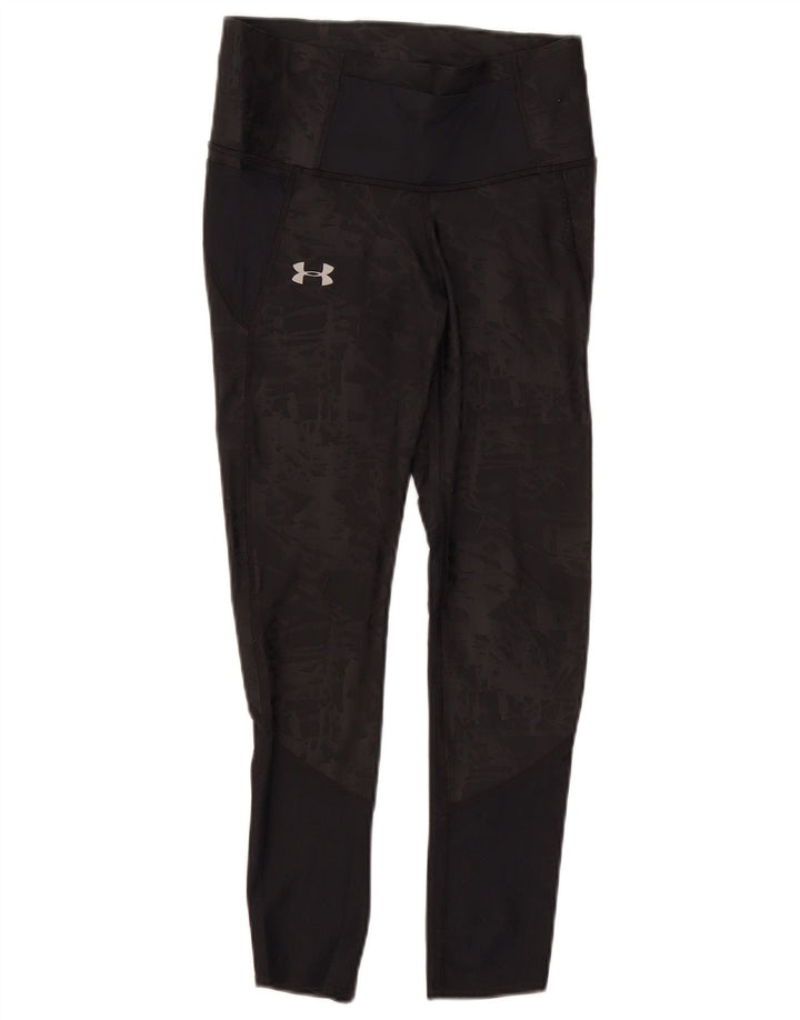 Leggings femininas Under ARMOUR Heat Gear UK 10 pequenas camufladas cinza