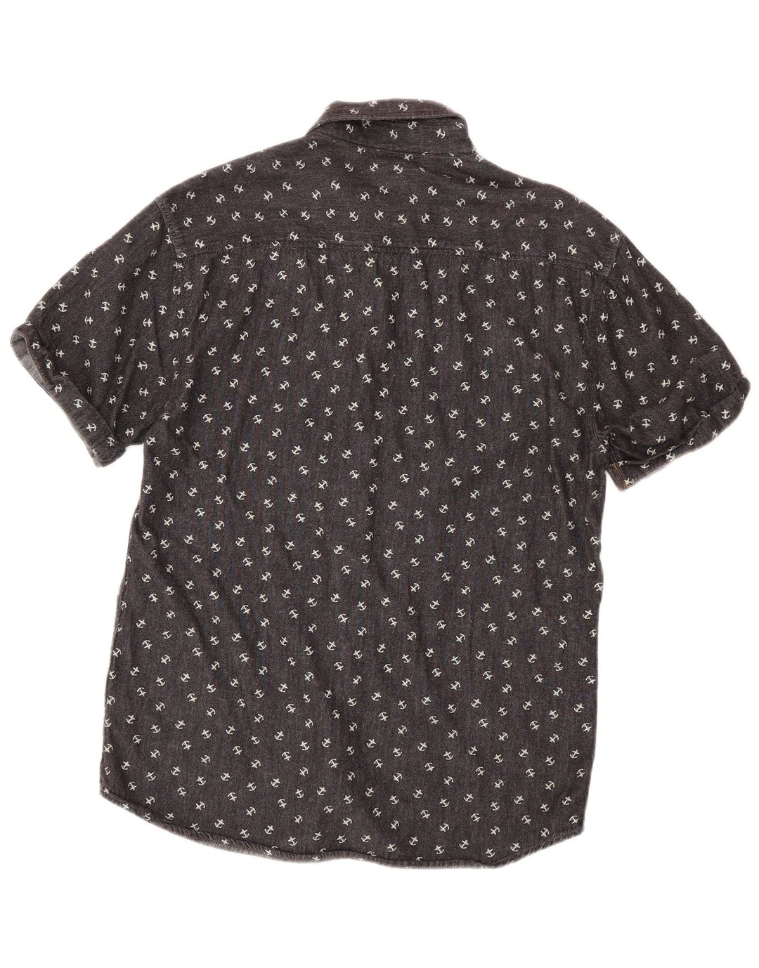 Jack & Jones Camisa masculina de manga curta com padrão abstrato de algodão cinza grande
