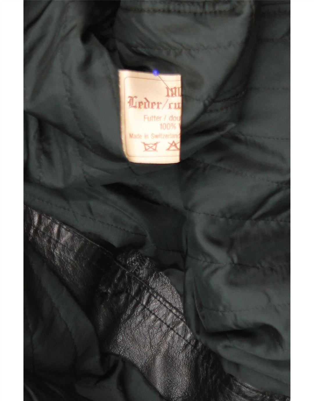 Casaco de couro masculino vintage UK 38 médio preto