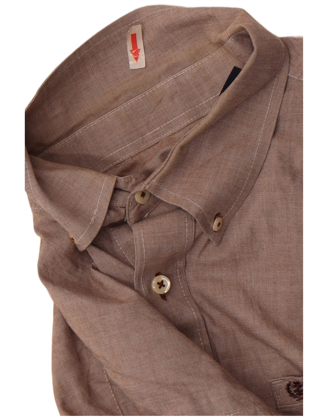 Camisa masculina Izod de algodão marrom médio