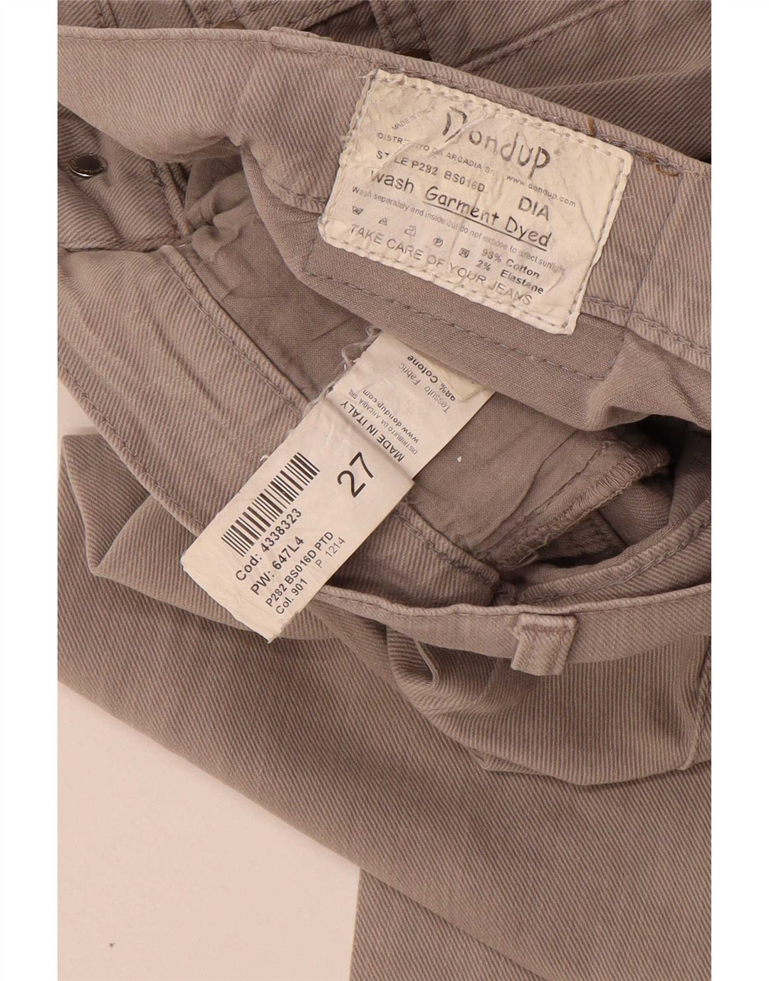 Dondup Womens Crop Slim Jeans W27 L26 Algodão Cinza