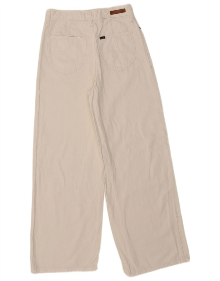 LEE Womens Stella Wide Leg Jeans W27 L27 Algodão Branco
