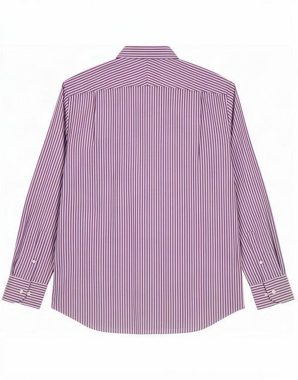 Pierre Cardin Mens Shirt Size 16 Large Purple Pinstripe Cotton