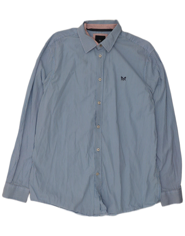 Crew Clothing Mens Classic Fit Camisa XL Azul Risca de Giz de Algodão