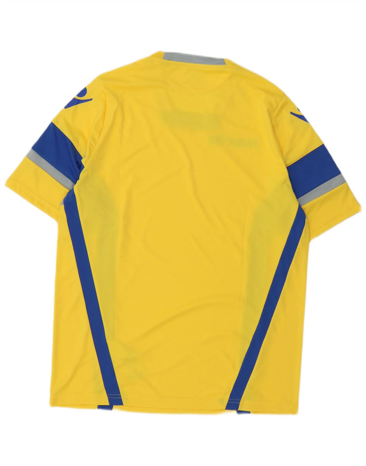 Camiseta gráfica masculina Macron Top médio amarelo colorblock poliéster