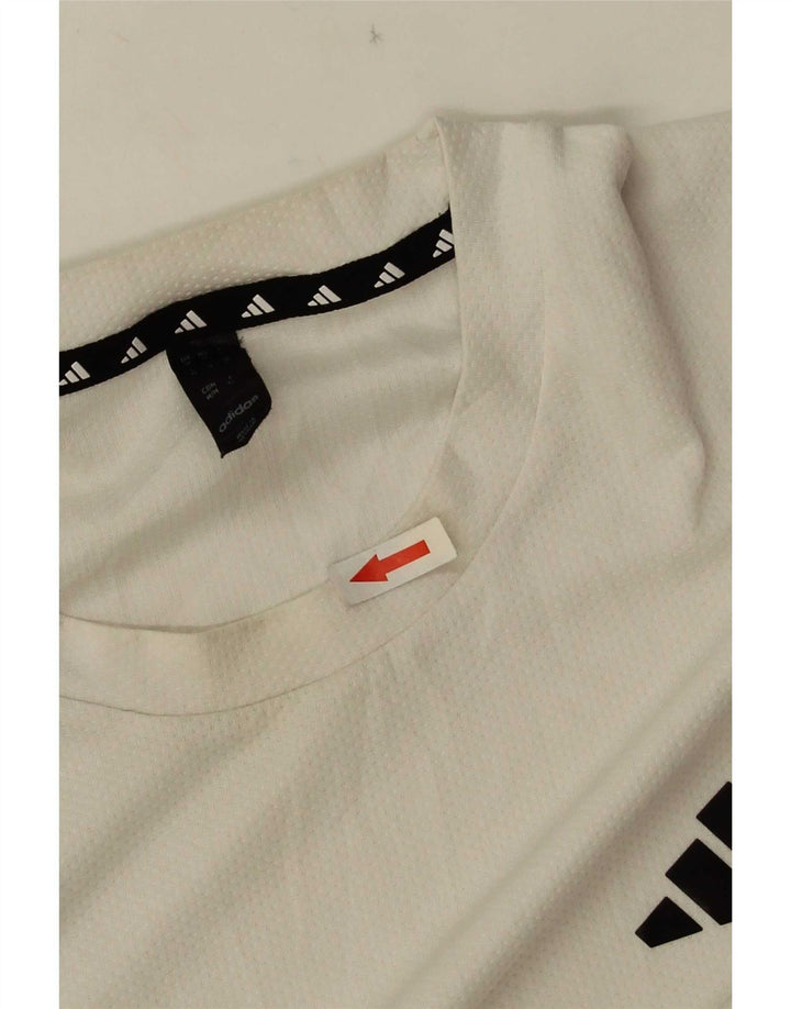Adidas Mens Aeroready Camiseta Top Médio Poliéster Branco