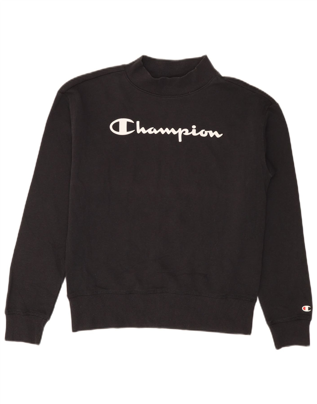 CHAMPION Meninos Moletom Gráfico Jumper 15-16 Anos 2XL Algodão Preto