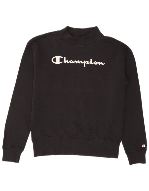 CHAMPION Meninos Moletom Gráfico Jumper 15-16 Anos 2XL Algodão Preto