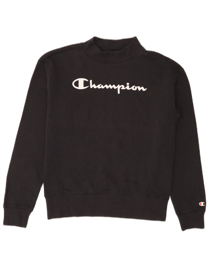 CHAMPION Meninos Moletom Gráfico Jumper 15-16 Anos 2XL Algodão Preto