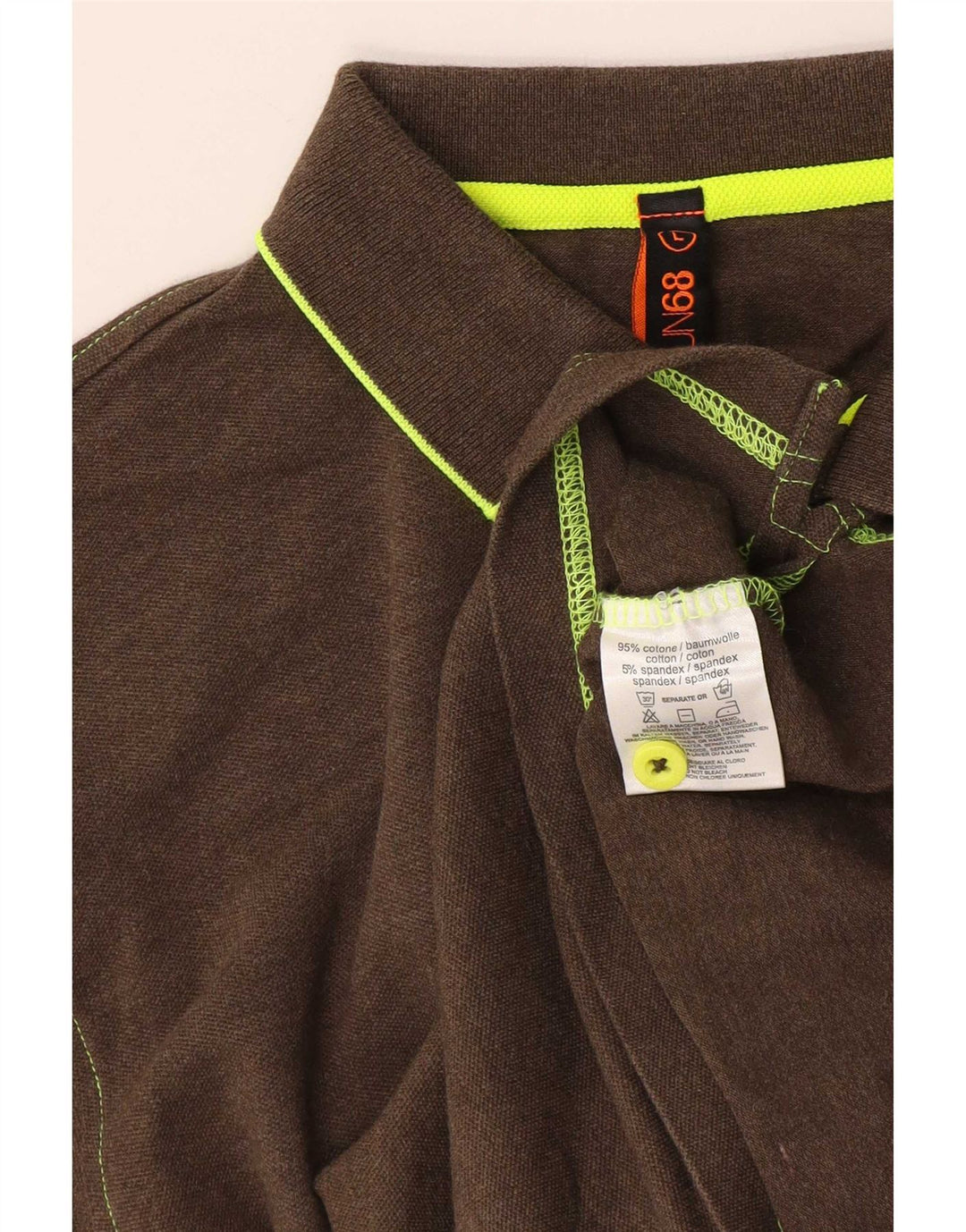 Camisa polo masculina Sun68 grande algodão marrom