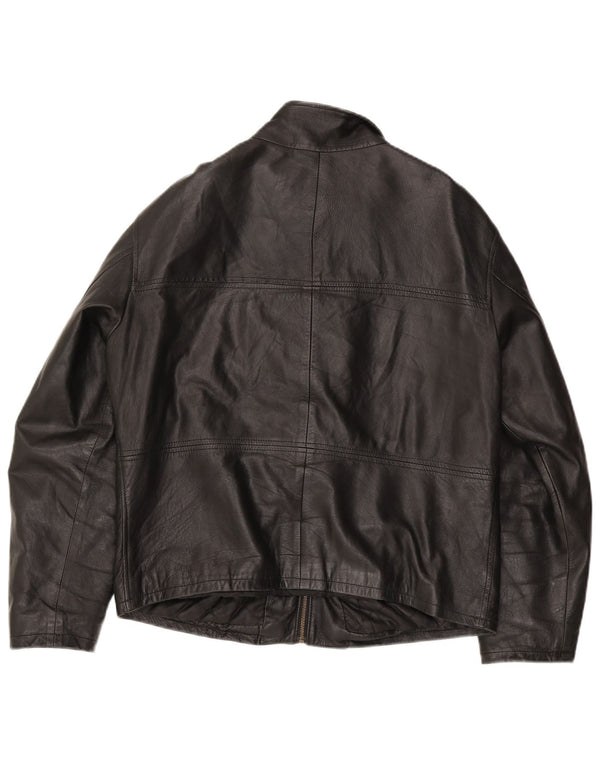 Jaqueta de couro masculina vintage UK 38 média preta