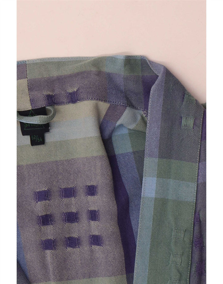 Jaqueta blazer feminina vintage manga 3/4 IT 52/54 2XL xadrez multicolorido
