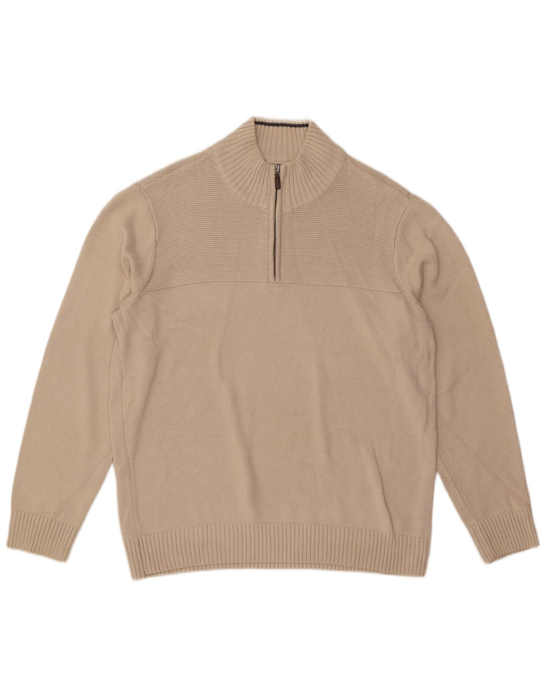 Suéter masculino Dockers com zíper e gola alta de algodão branco