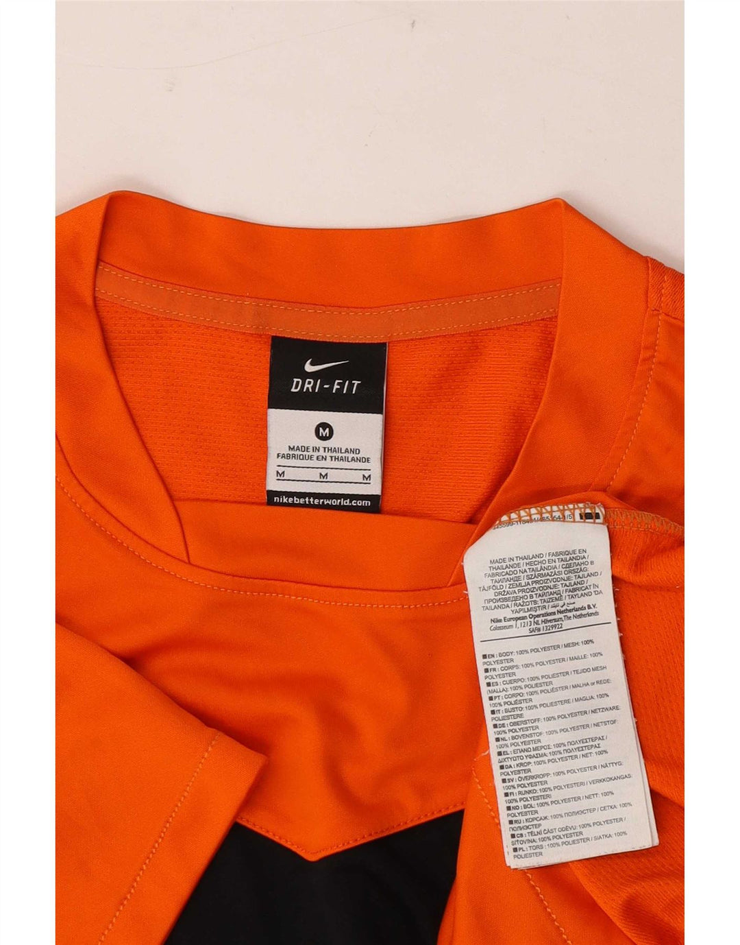 Camiseta masculina Nike Top médio laranja colorblock poliéster