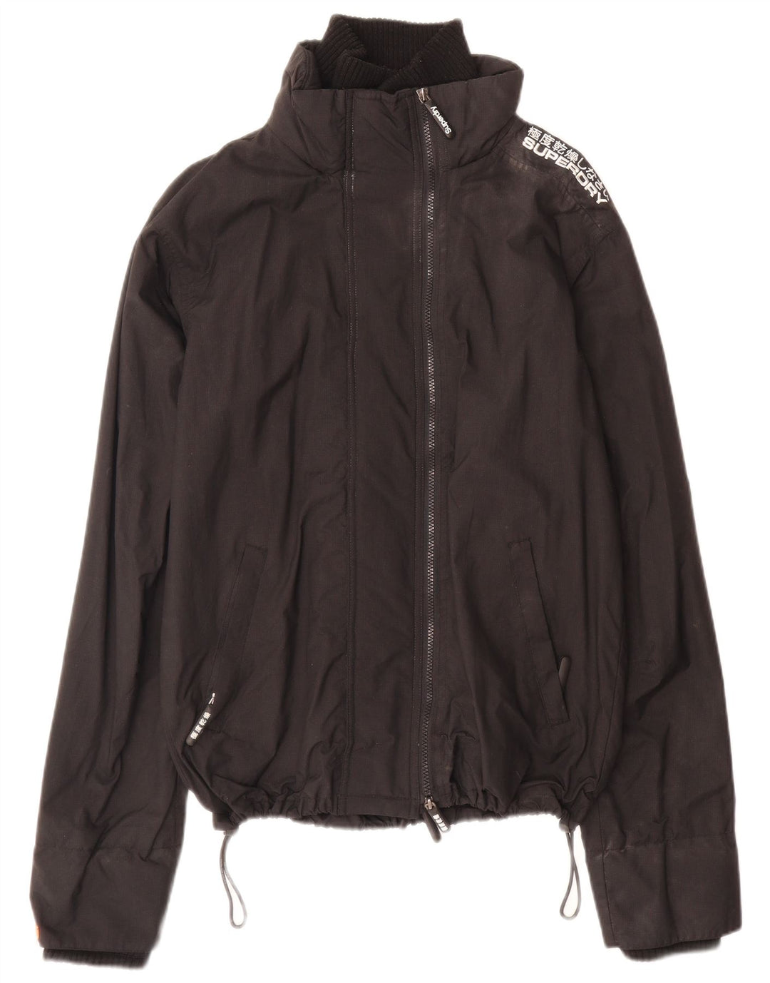 Jaqueta de chuva feminina Superdry UK 16 Nylon preto grande