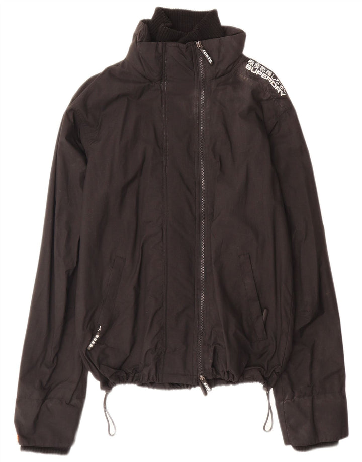 Jaqueta de chuva feminina Superdry UK 16 Nylon preto grande