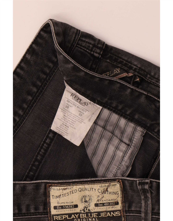 Replay Calça jeans reta masculina W36 L32 cinza