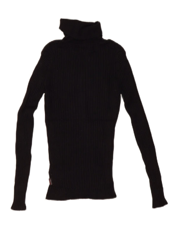 Suéter feminino Musto com gola redonda Reino Unido 12 viscose preta média