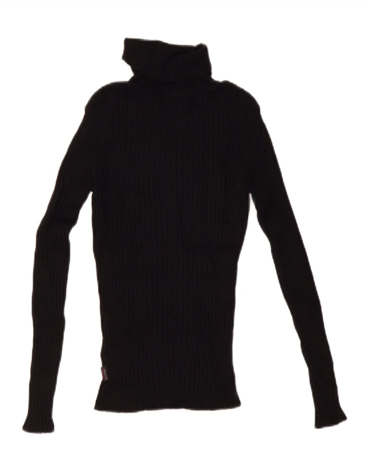 Suéter feminino Musto com gola redonda Reino Unido 12 viscose preta média