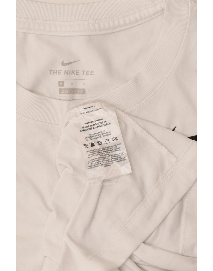 Camiseta feminina NIKE Dri Fit UK 14 médio branco poliéster