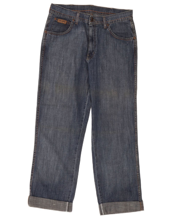 Wrangler Masculino Texas Stretch Straight Jeans W32 L36 Azul Algodão