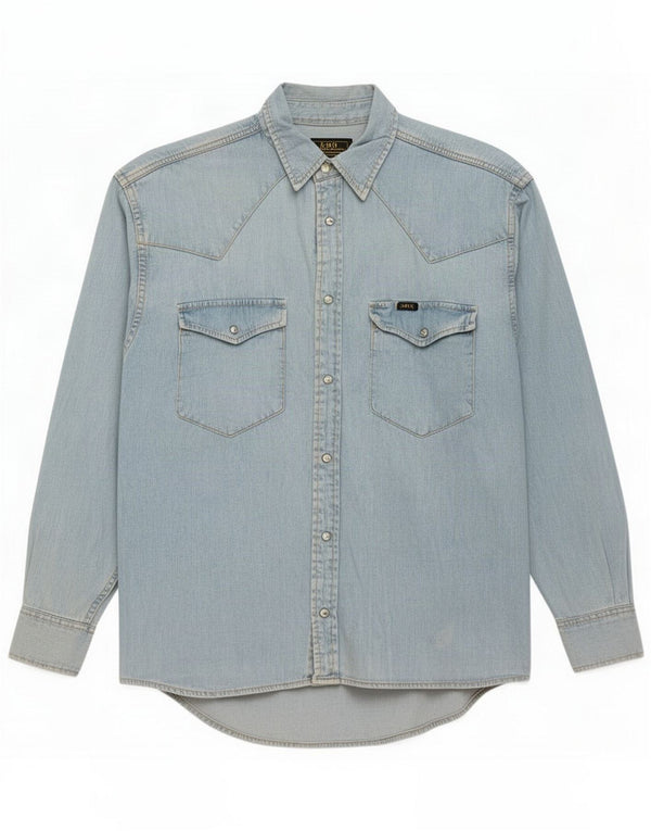 Camisa jeans masculina Lee azul médio