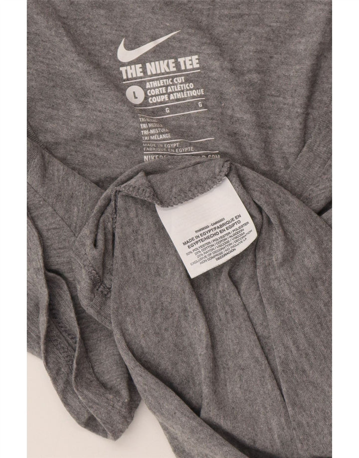 Camiseta feminina NIKE Athletic Cut Graphic UK 14 grande cinza poliéster