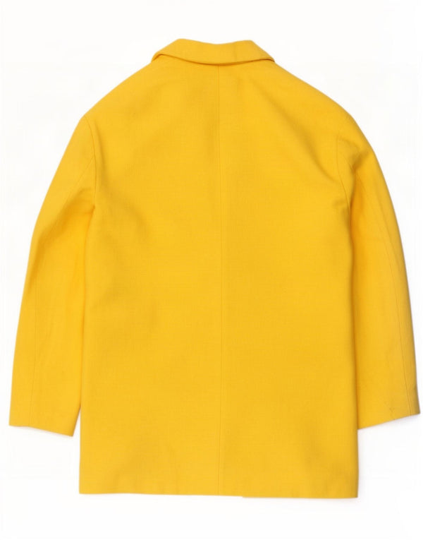 Zara Womens Loose Fit Overcoat UK 14 Medium Yellow Cotton