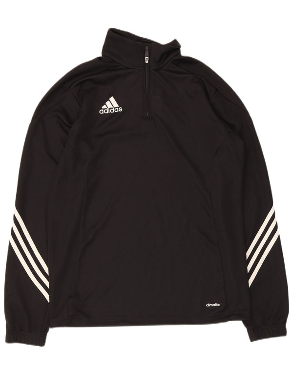 Adidas Mens Climalite Zip Neck Pullover Treino Top Médio Preto