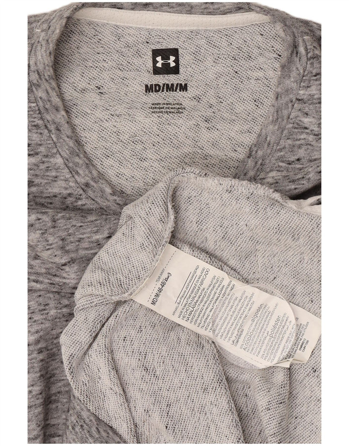 Under Armour Mens Graphic Moletom Jumper Médio Cinza Algodão Salpicado