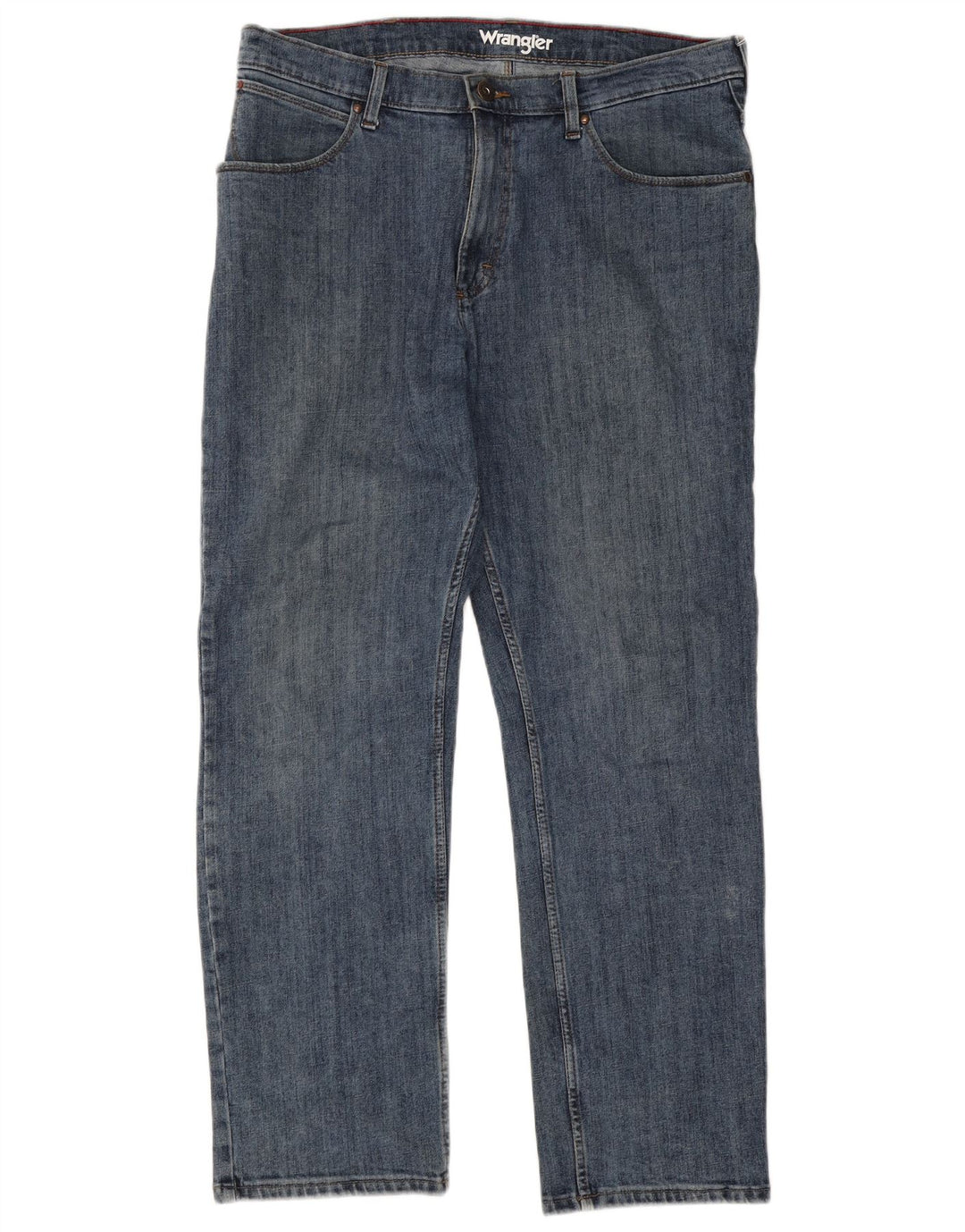 Wrangler Mens Straight Jeans W36 L30 Azul Algodão