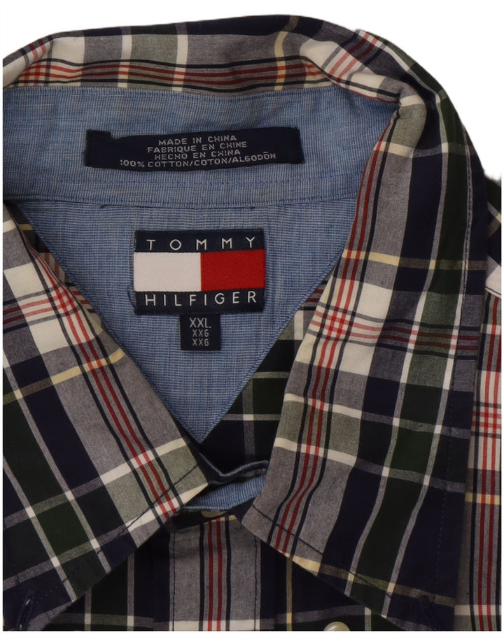 Camisa masculina TOMMY HILFIGER 2XL algodão xadrez azul marinho