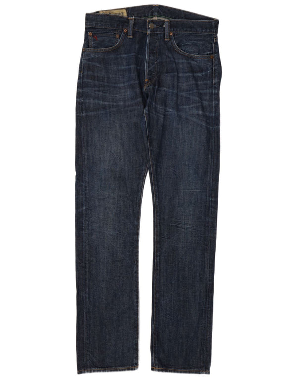 Polo Ralph Lauren Calça jeans reta masculina W30 L32 azul marinho algodão