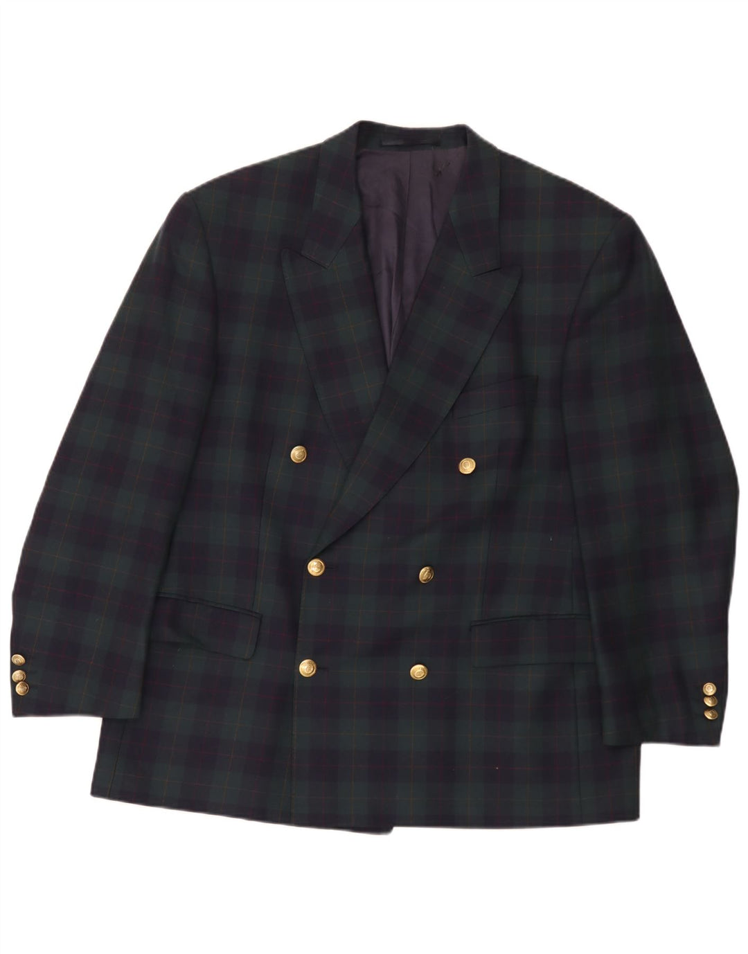 Jaqueta blazer masculina Baumler com peito duplo Reino Unido 40 xadrez verde grande