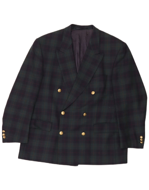 Jaqueta blazer masculina Baumler com peito duplo Reino Unido 40 xadrez verde grande
