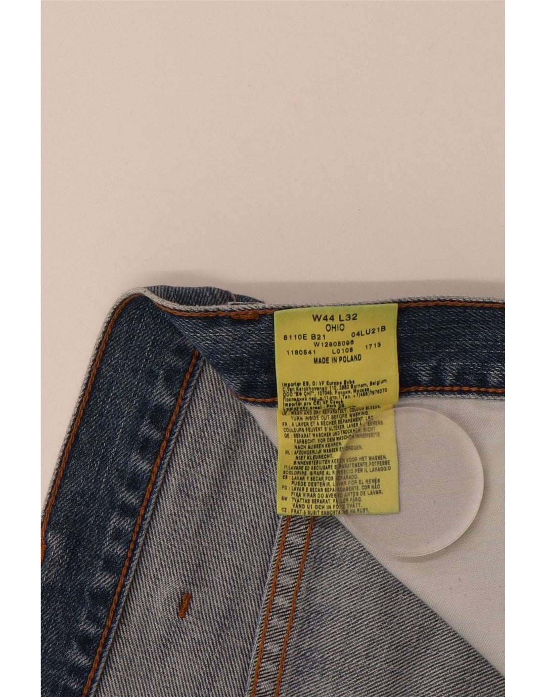 WRANGLER Masculino Ohio Straight Jeans W44 L29 Azul Algodão