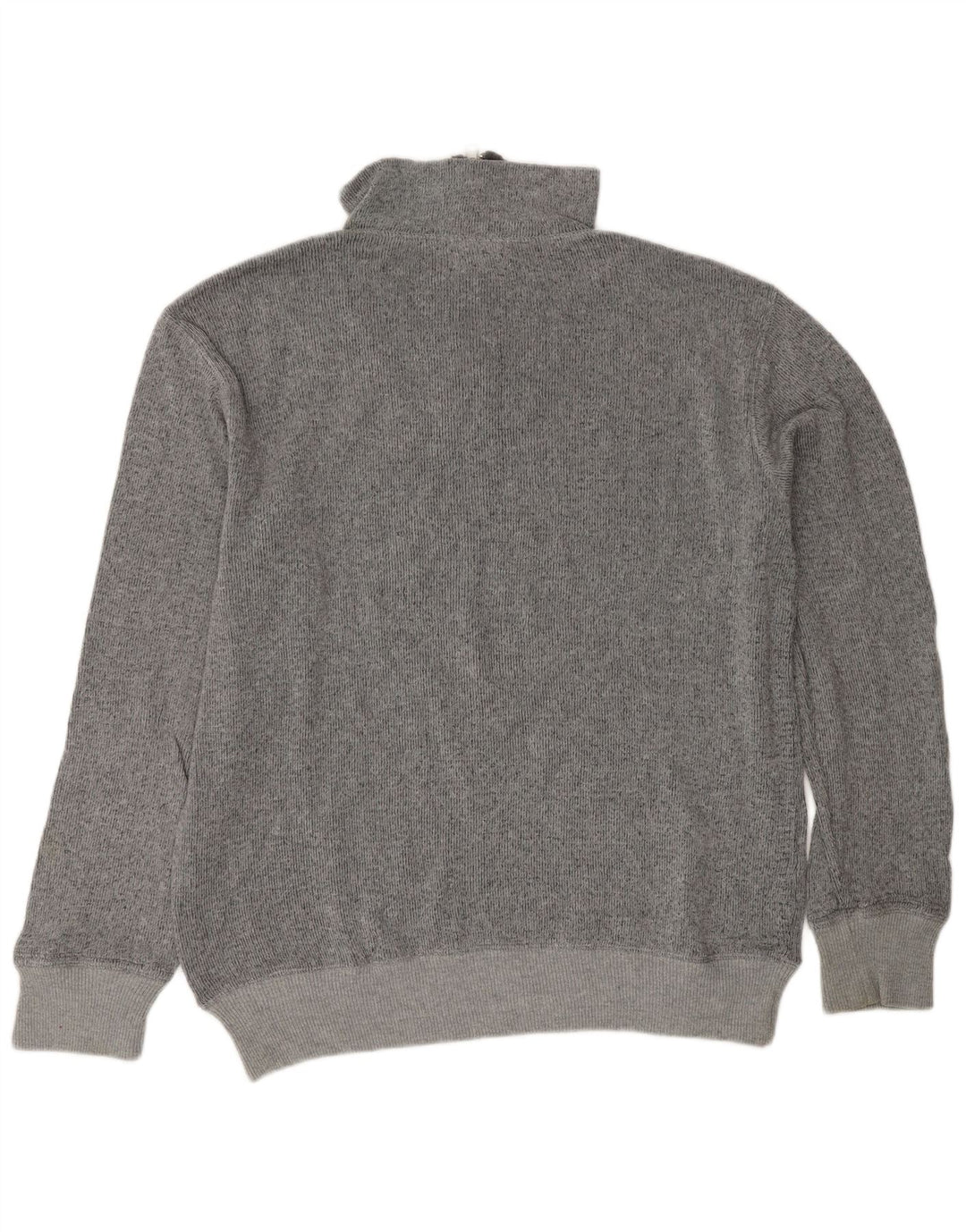 Suéter masculino Guess gráfico com zíper e gola grande de algodão cinza