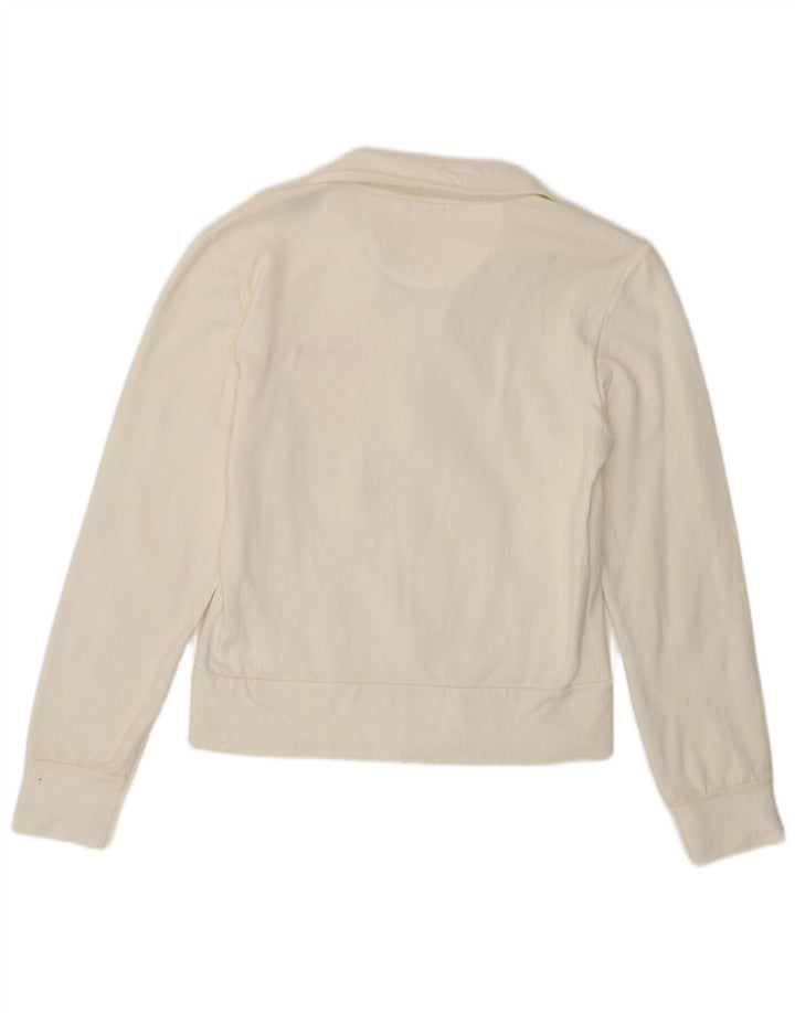 Lee Womens Tracksuit Top Jacket UK 10 Pequeno Algodão Branco