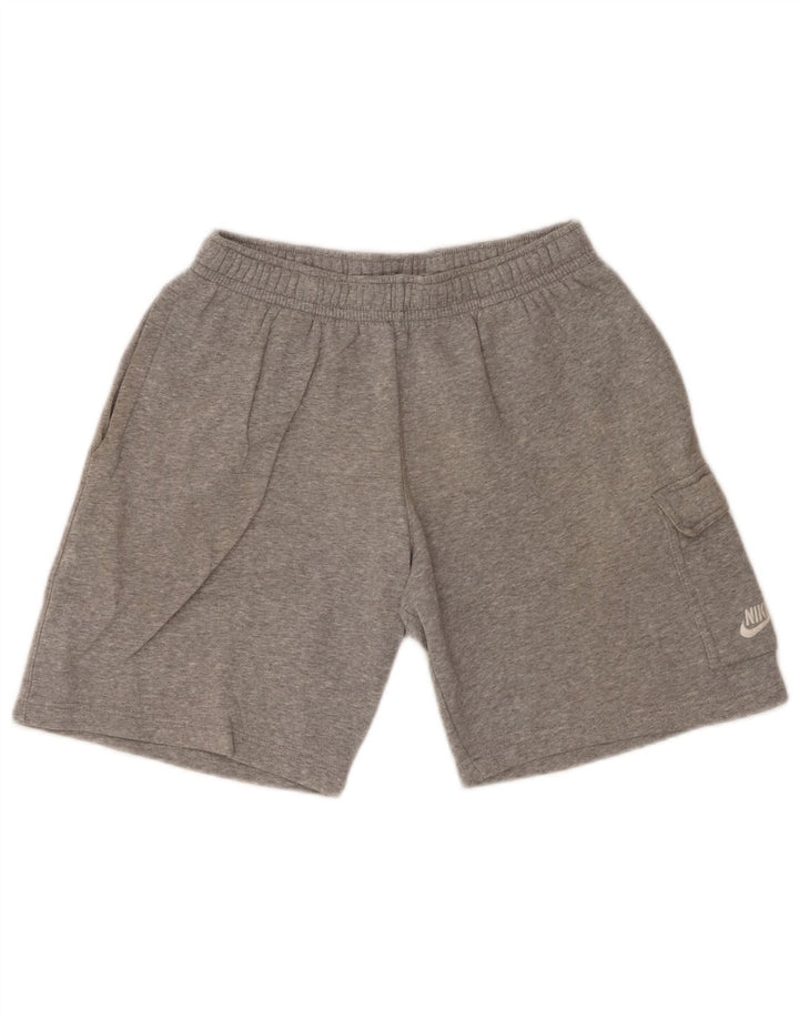 NIKE Mens Sport Shorts Pequeno Algodão Cinza