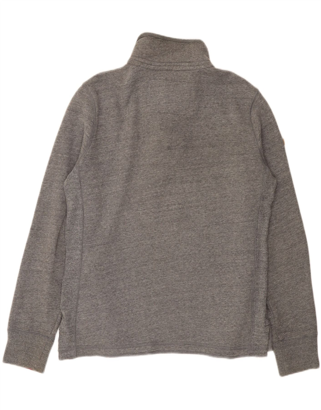 Suéter masculino Superdry com gola redonda e algodão manchado cinza médio