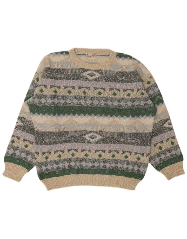 Suéter vintage masculino com gola redonda IT 48/50 médio multicolorido