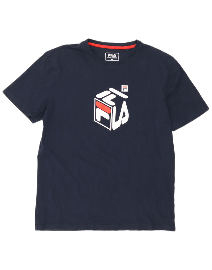 Camiseta masculina Fila Graphic Top médio azul marinho