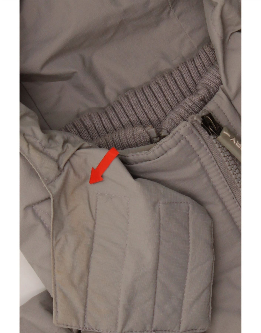 Jaqueta corta-vento feminina Superdry com capuz Reino Unido 16 grande cinza nylon