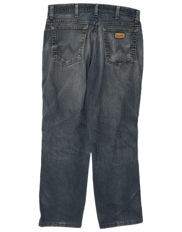 Wrangler Masculino Texas Stretch Straight Jeans W33 L30 Azul Algodão