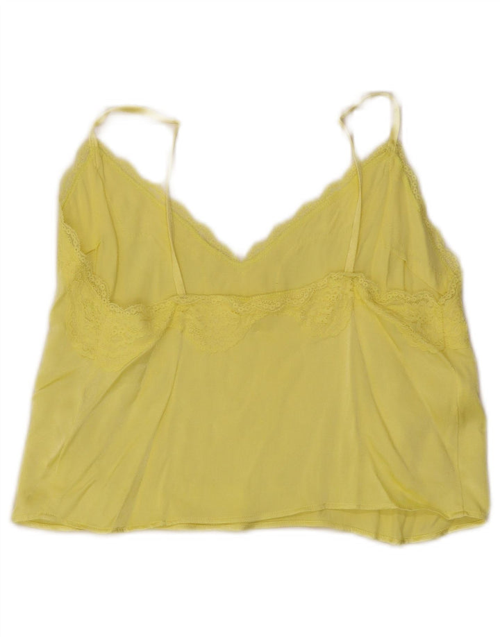 Cami Top Feminino Vintage UK 10 Pequeno Amarelo