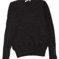Zara Suéter feminino com gola redonda, Reino Unido 14, grande, preto