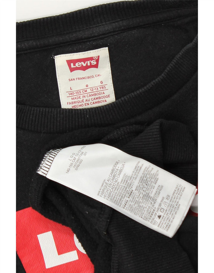 Suéter gráfico oversized feminino Levi's 12-13 anos grande preto