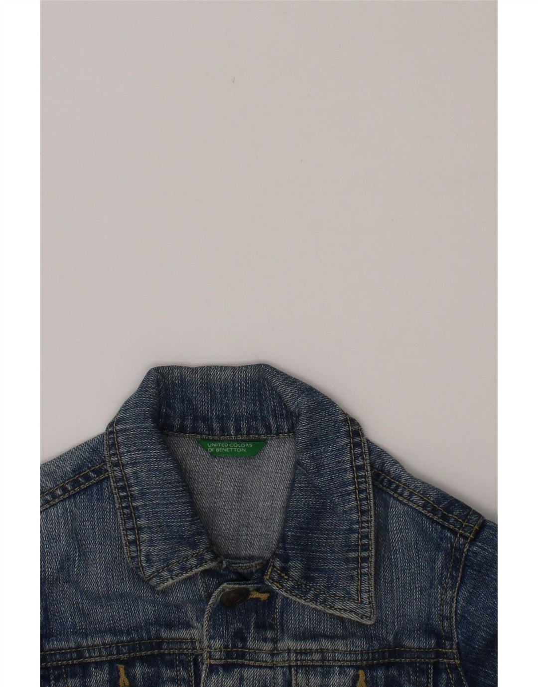 BENETTON Baby Girls Denim Jacket 12-18 Months Blue Cotton Vintage Benetton and Second-Hand Benetton from Messina Hembry 